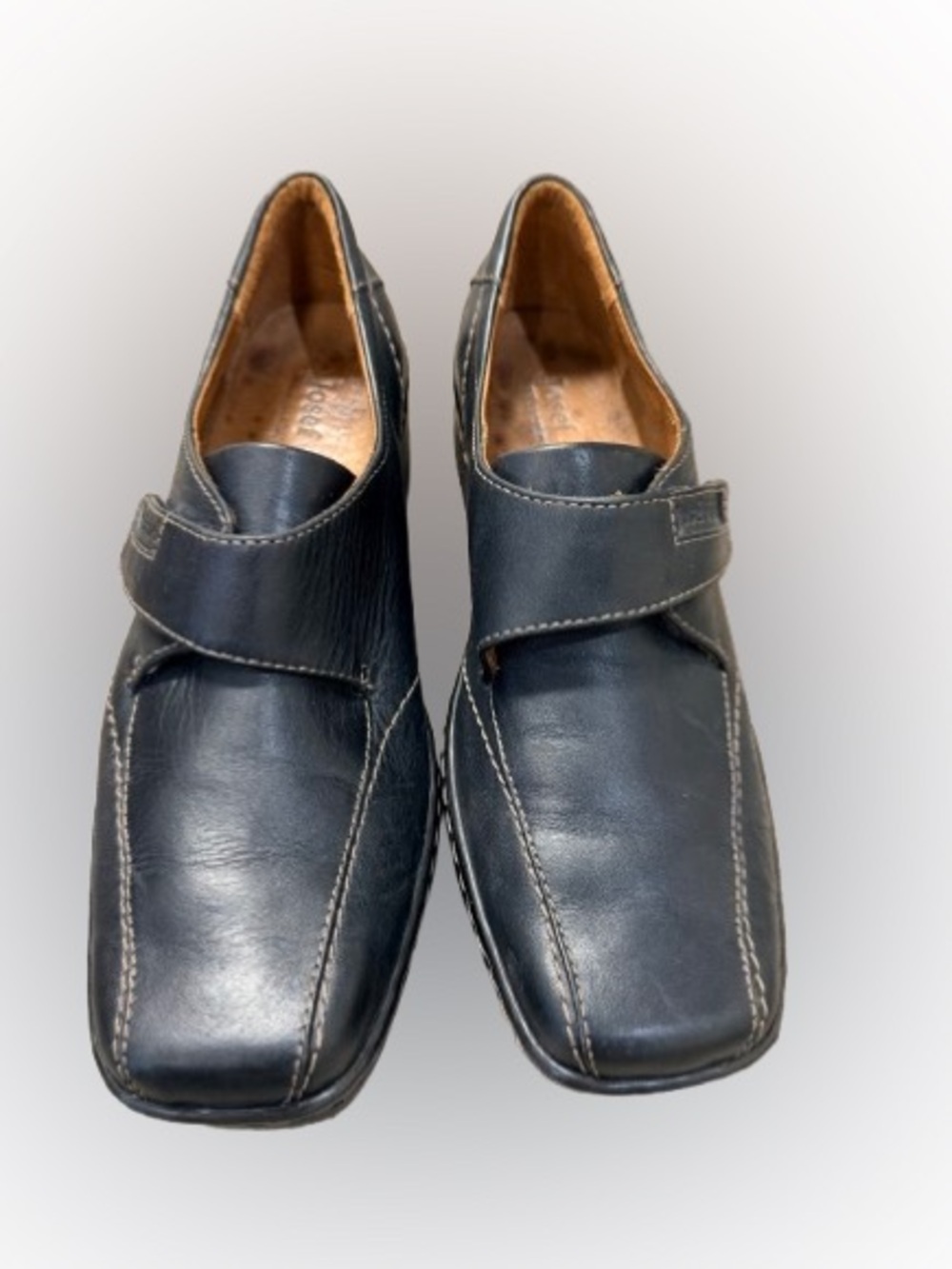 Josef Seibel Black Leather Hook & Loop Shoes Women’s EU 38 US 7.5-8 Mary Jane